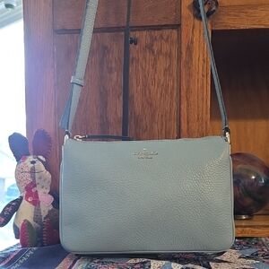 Kate Spade Blue Pebbled Leather Crossbody Bag